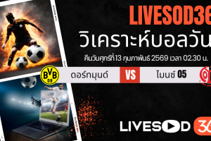 ทีเด็ดวิเคราะห์บอลประจำวันศุกร์ บุนเดสลีก้า เยอรมัน ดอร์ทมุนด์ -vs- ไมนซ์ 05