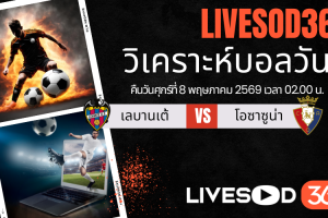 ทีเด็ดวิเคราะห์บอลประจำวัน ลา ลีกา สเปน เลบานเต้ -vs- โอซาซูน่า