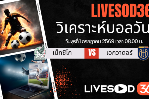 ทีเด็ดวิเคราะห์บอลประจำวัน ฟุตบอลโลก 2026 เม็กซิโก -vs- เอกวาดอร์